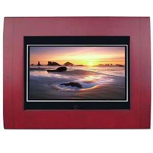 7'' TFT LCD Digital Photo Frame & MP3 Player (Wood) - Click Image to Close